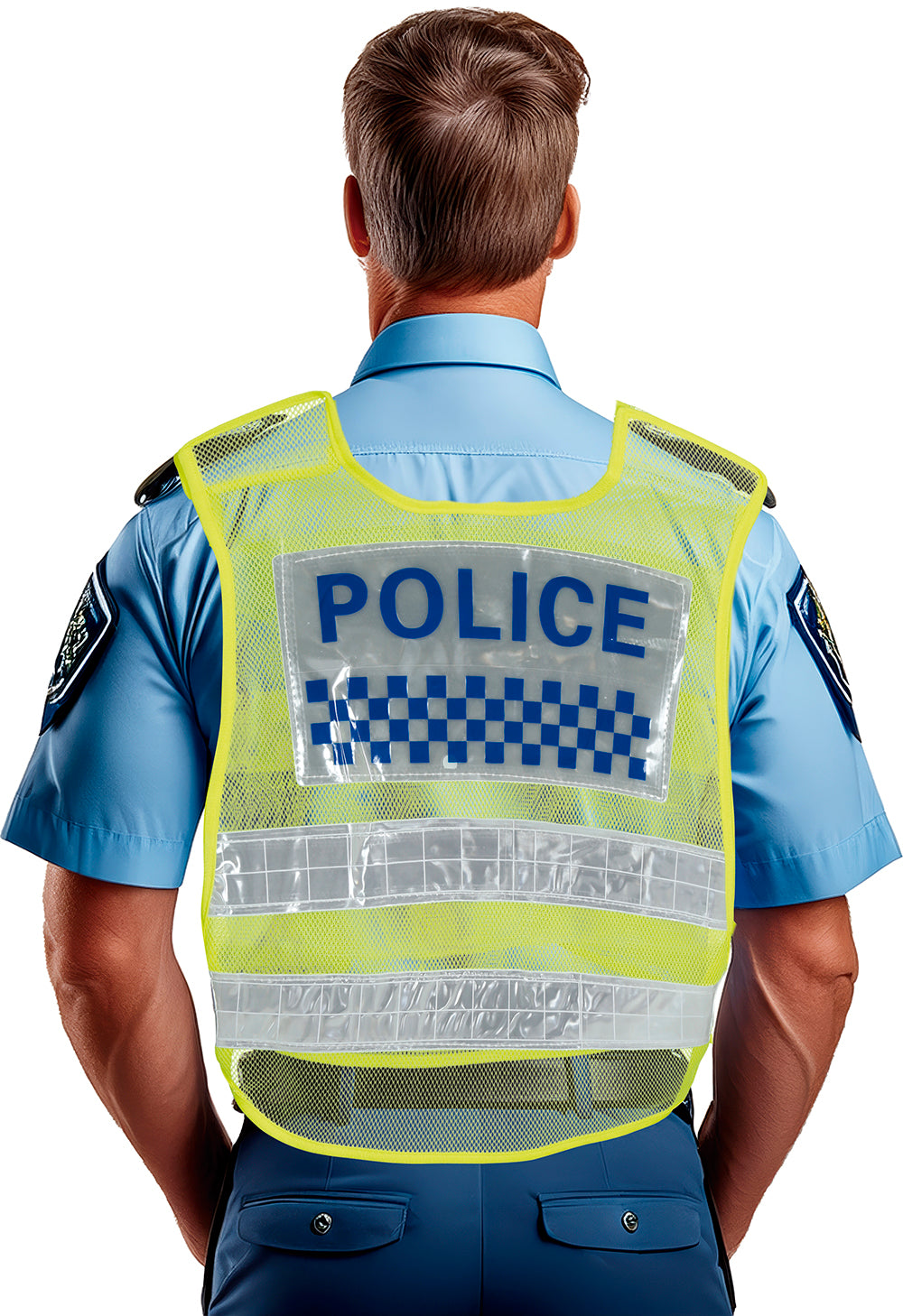 YELLOW TRAFFIC POLICE VEST, ADULT