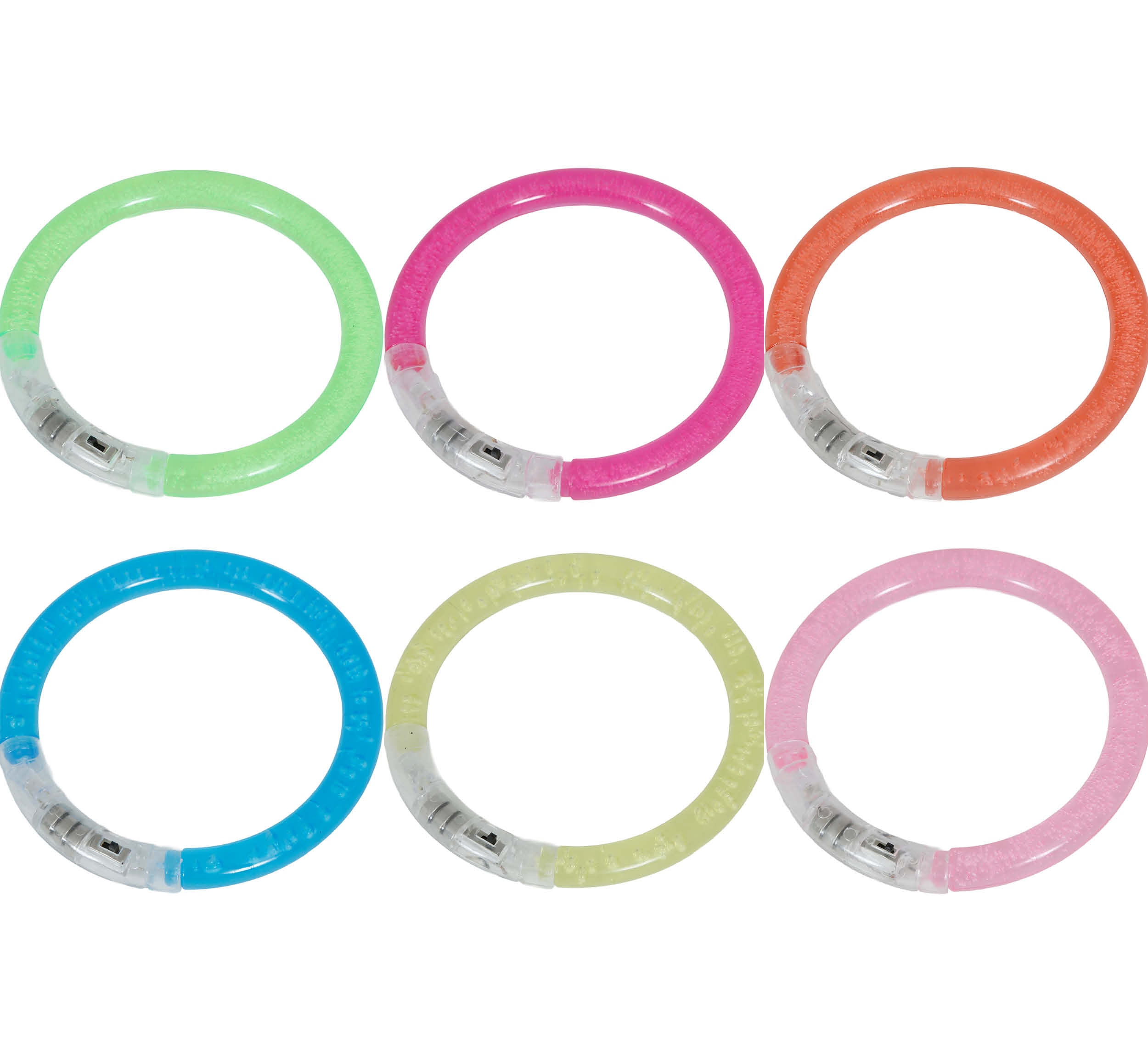 4 LED BRACELETS BAG ASSORTED 8 CM