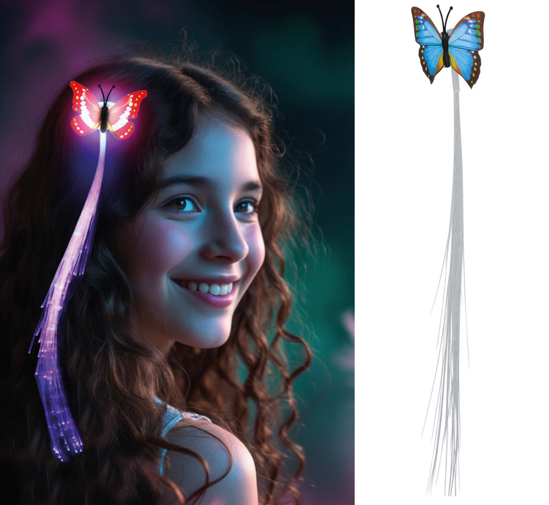 33 CM OPTICAL FIBER, LED, TUFT WITH BUTTERFLY