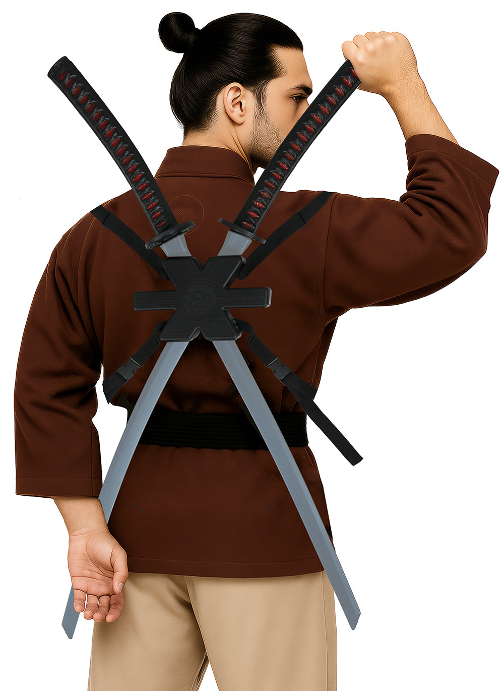 2 SAMURAI SWORDS FOR BACK 95 CM