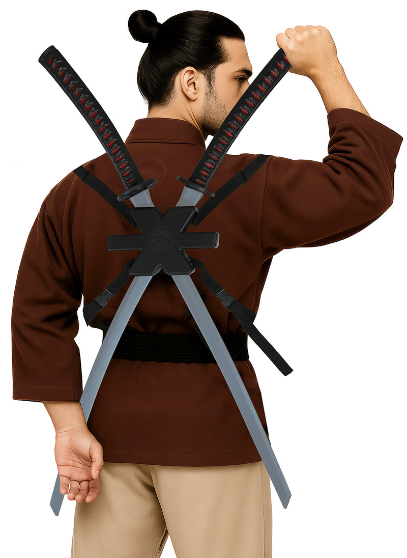 2 SAMURAI SWORDS FOR BACK 95 CM
