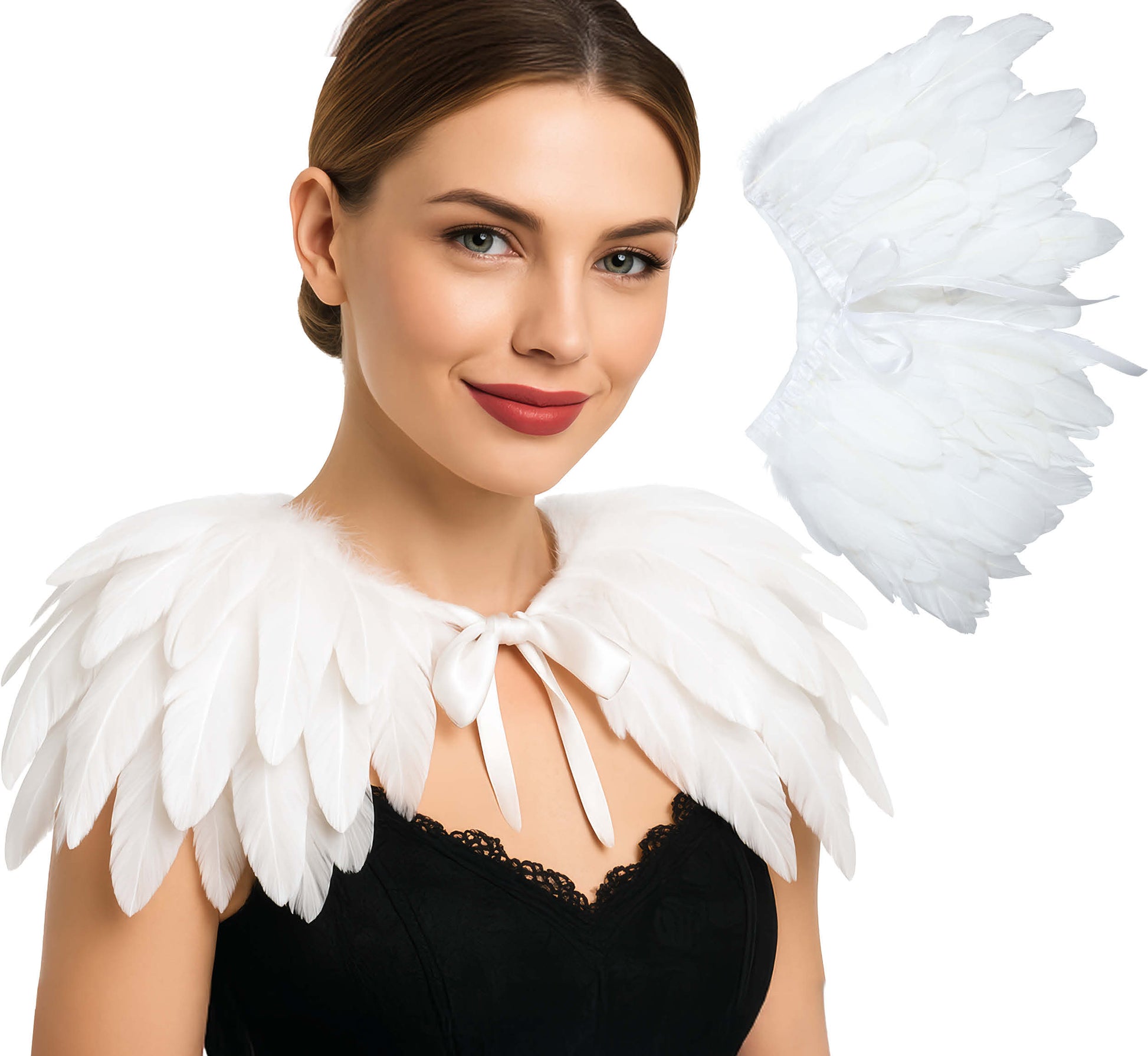 30X90 CM WHITE FEATHER CAPE