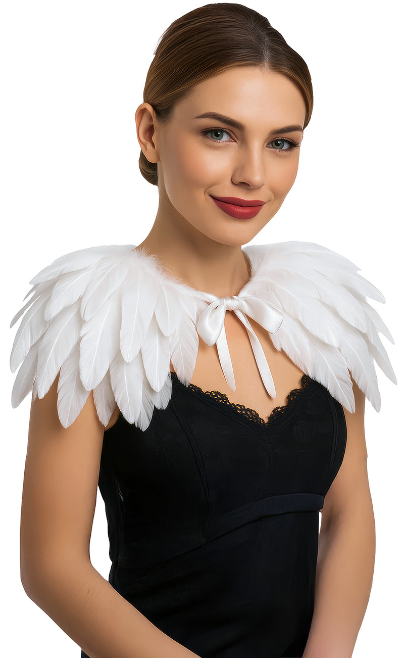 30X90 CM WHITE FEATHER CAPE