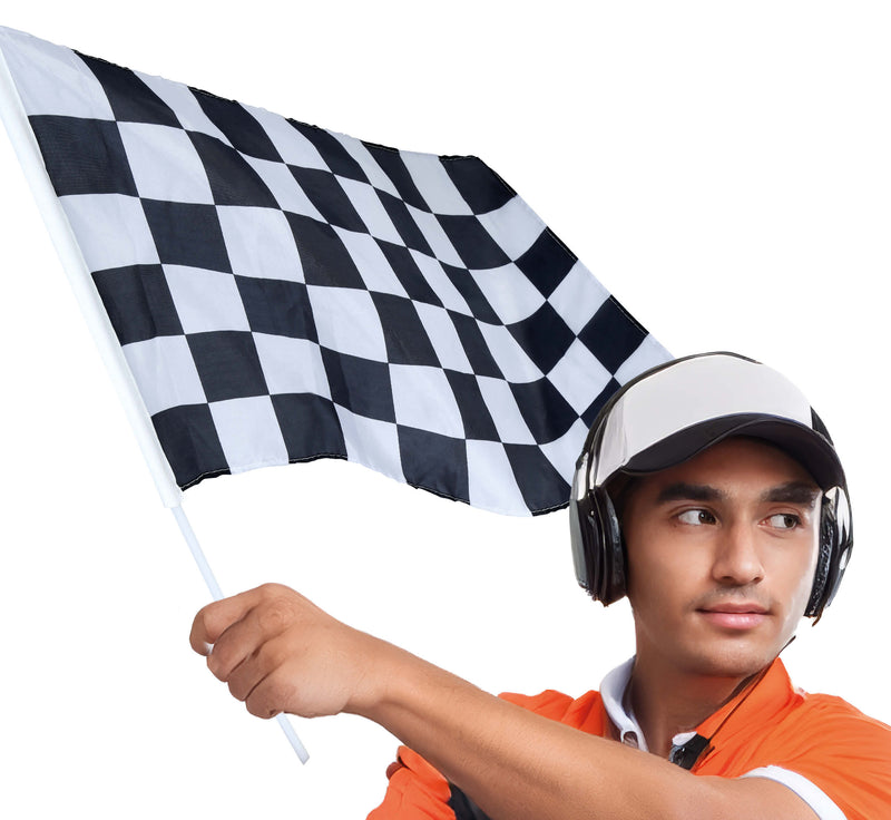 FLAG WITH CHECKERED PATTERN 45X30 CM