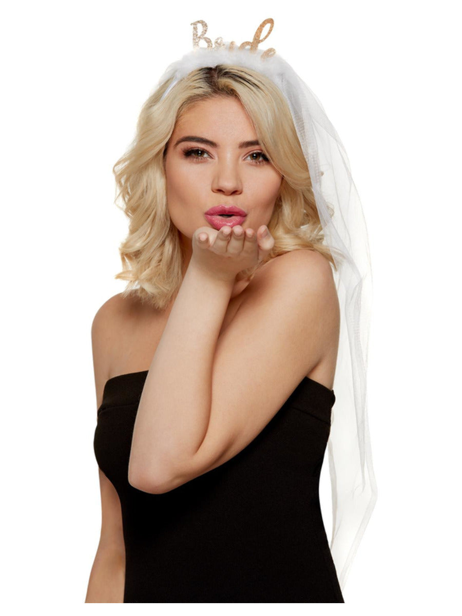 Bride Headband, White - 1