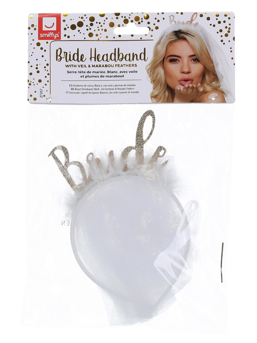 Bride Headband, White - 3