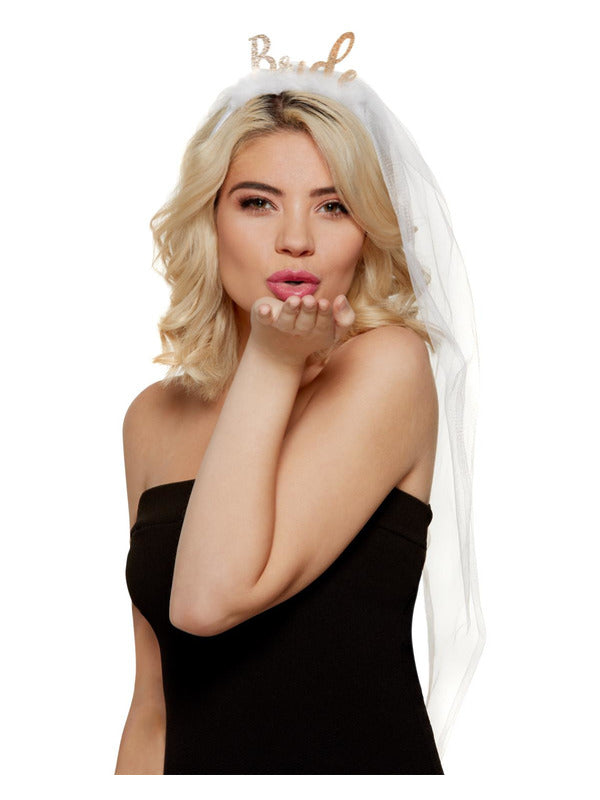 Bride Headband, White - 2