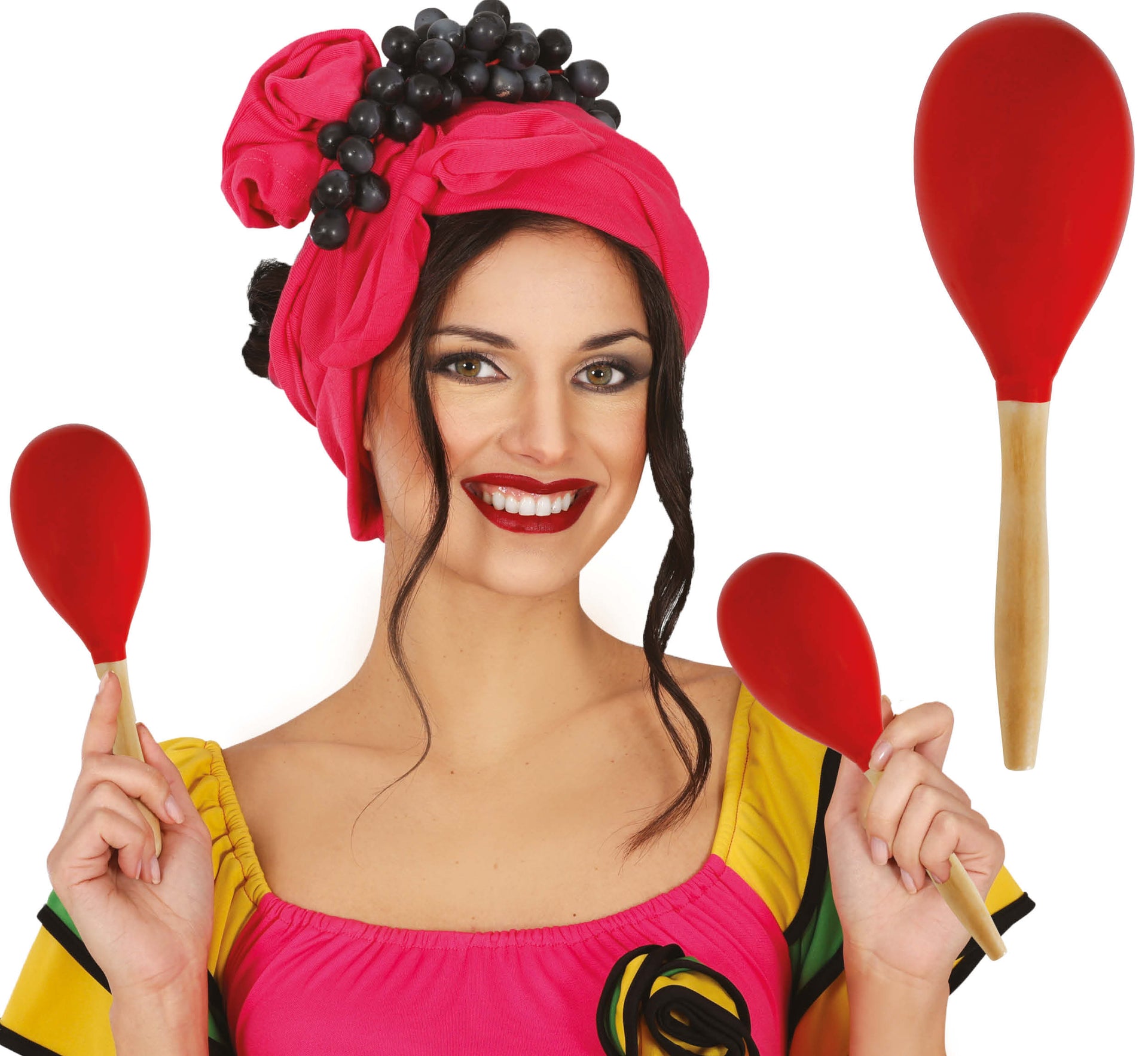 RED WOODEN MARACA 20 CM