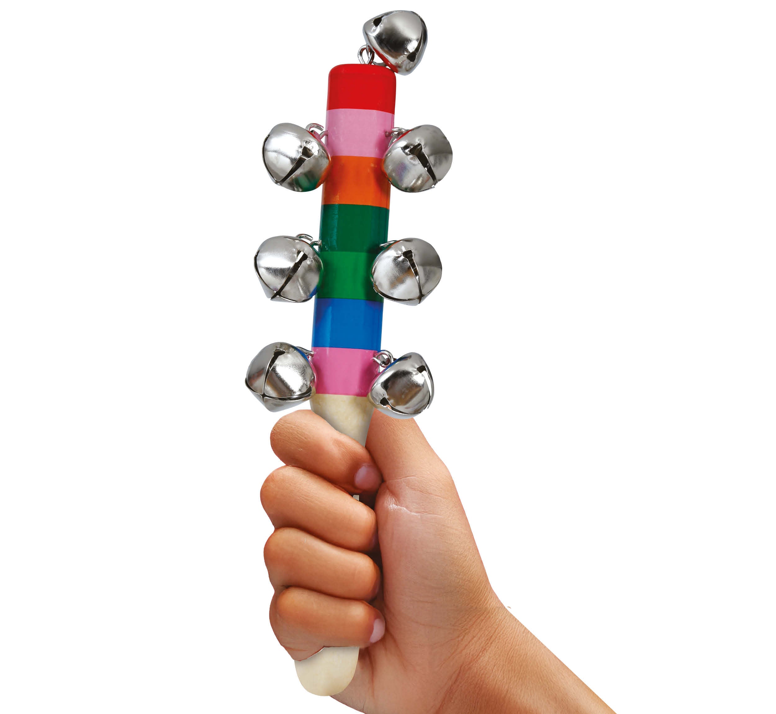 WOODEN JINGLE BELL RATTLE 20 CM