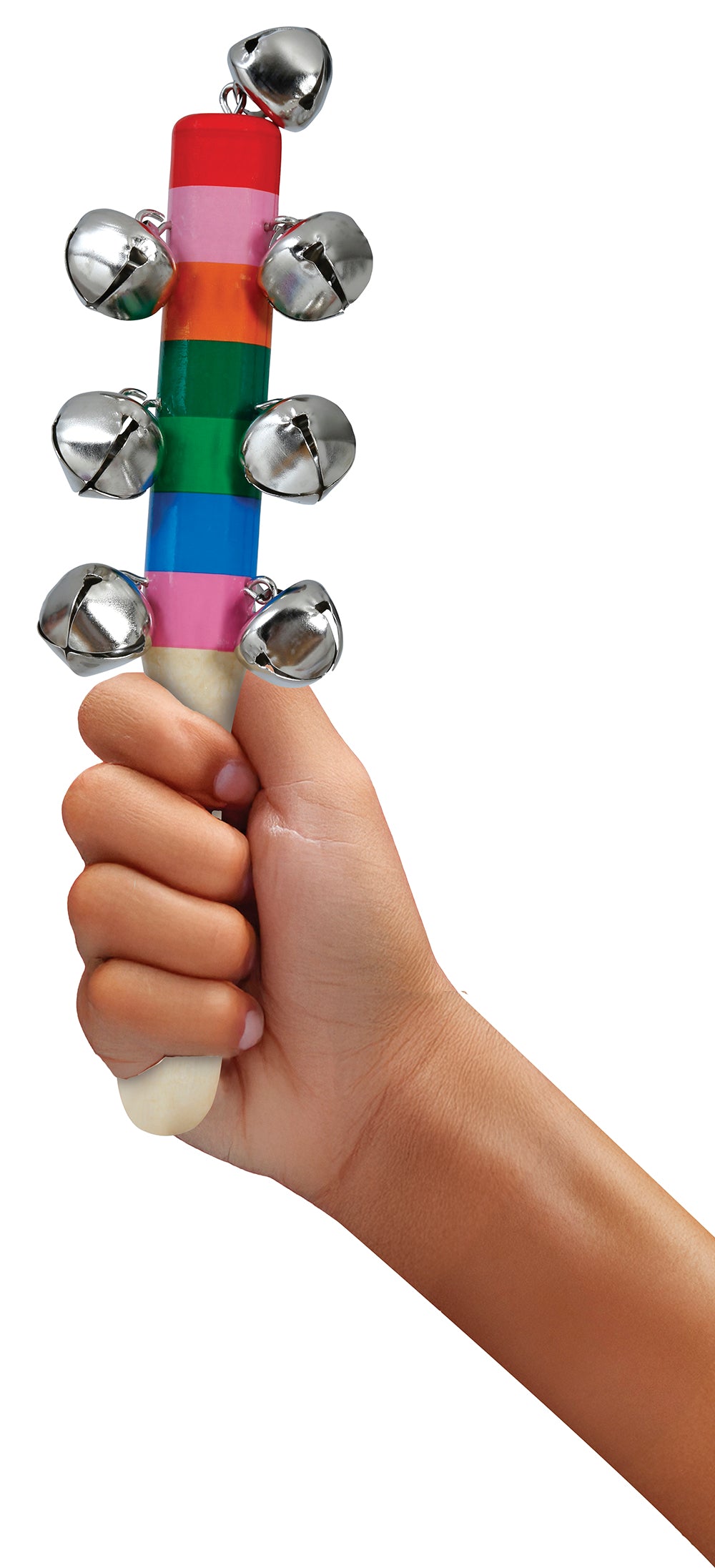WOODEN JINGLE BELL RATTLE 20 CM