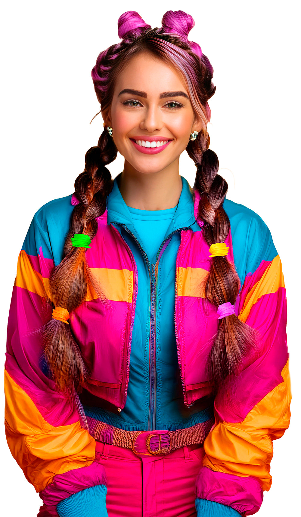 BAG OF 5 ASSORTED NEON HAIR BANDS