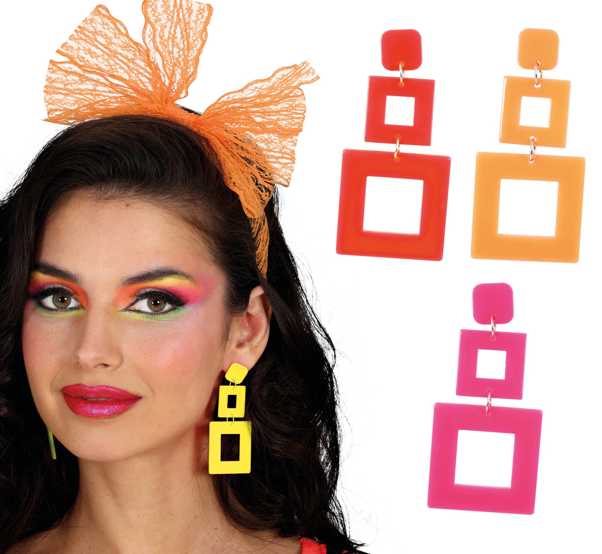 70'S NEON ASSORTED EARRINGS