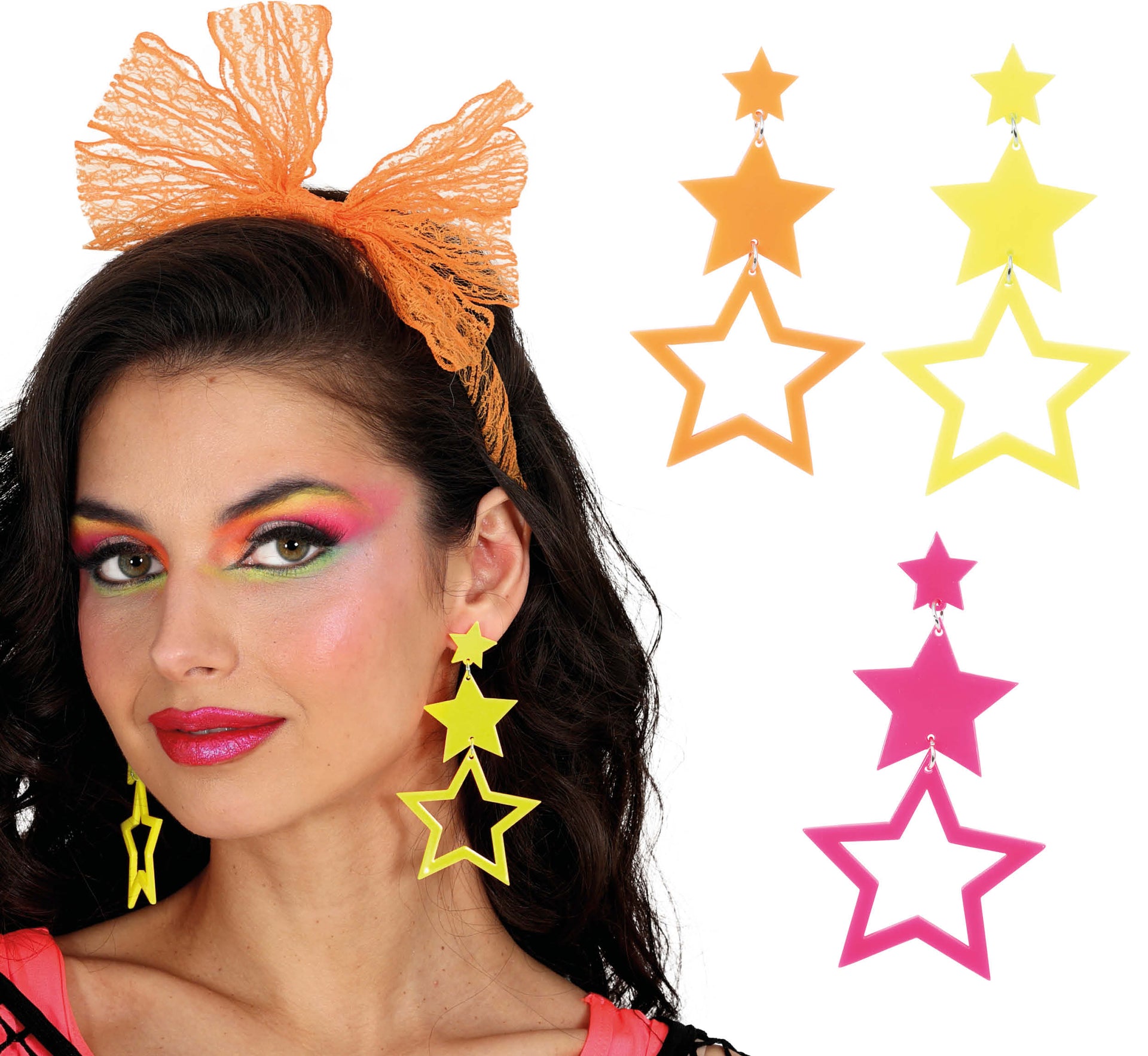 NEON STAR EARRINGS ASSORTED