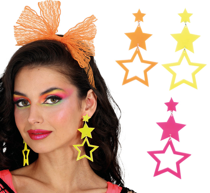 NEON STAR EARRINGS ASSORTED