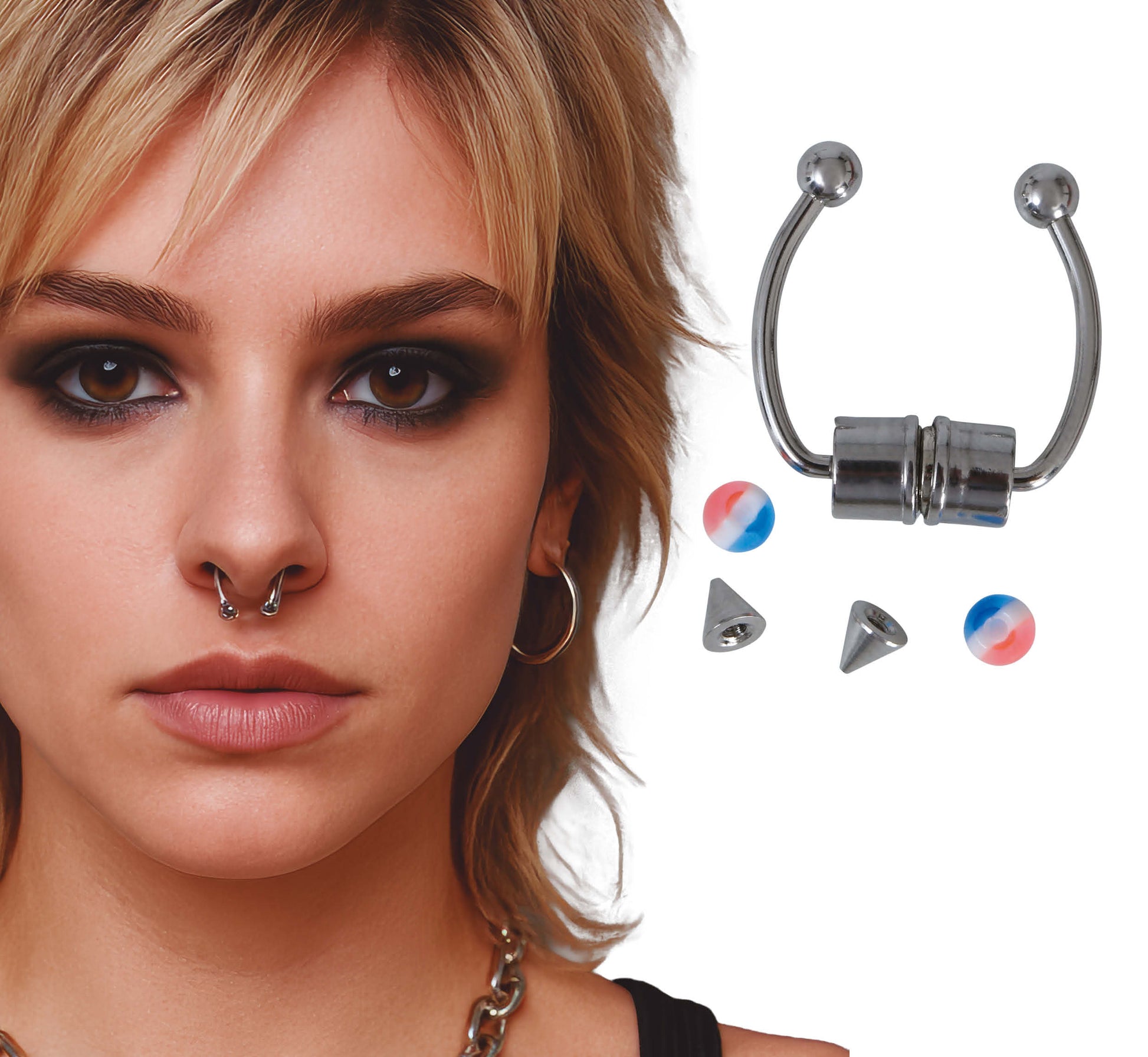 ASSORTED FAKE NOSE PIERCING