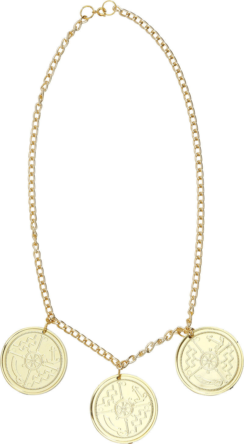 PIRATE COIN NECKLACE AND EARRINGS, ADULT