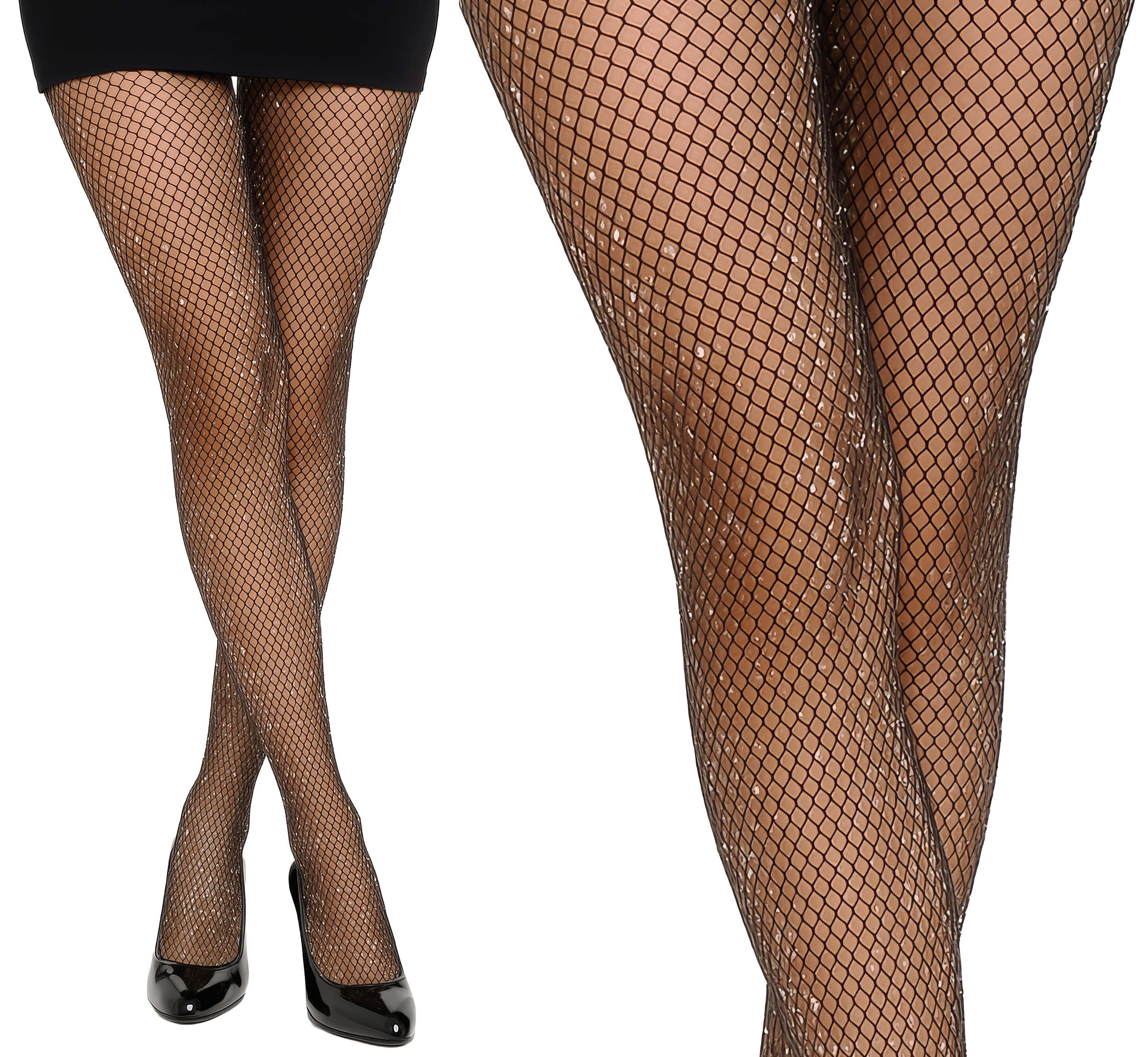 SHINY BLACK PANTYHOSE, ADULT