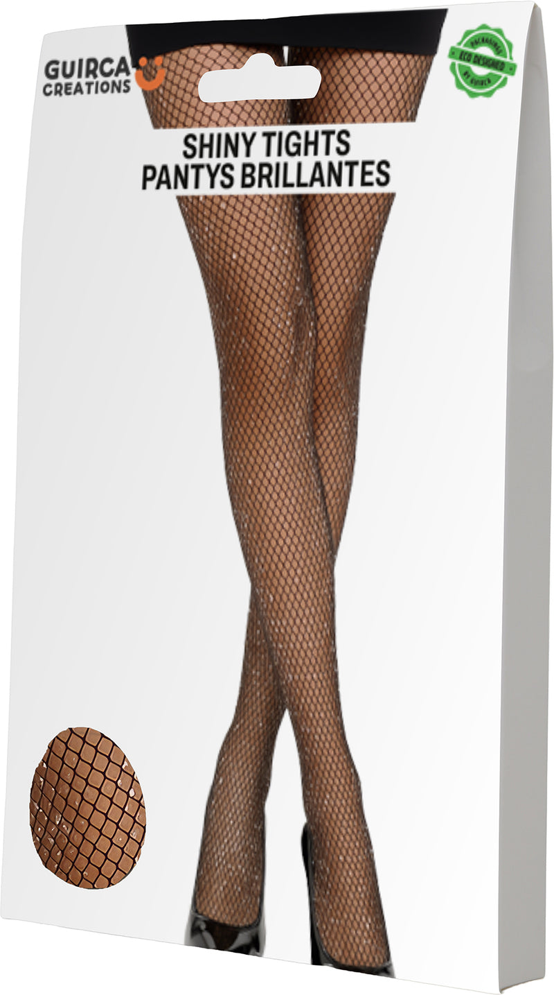 SHINY BLACK PANTYHOSE, ADULT