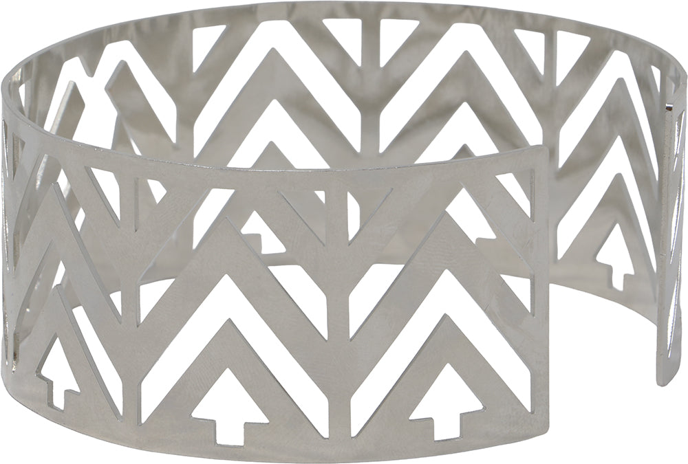 SILVER FUTURISTIC RIGID COLLAR