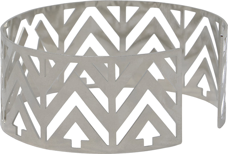 SILVER FUTURISTIC RIGID COLLAR
