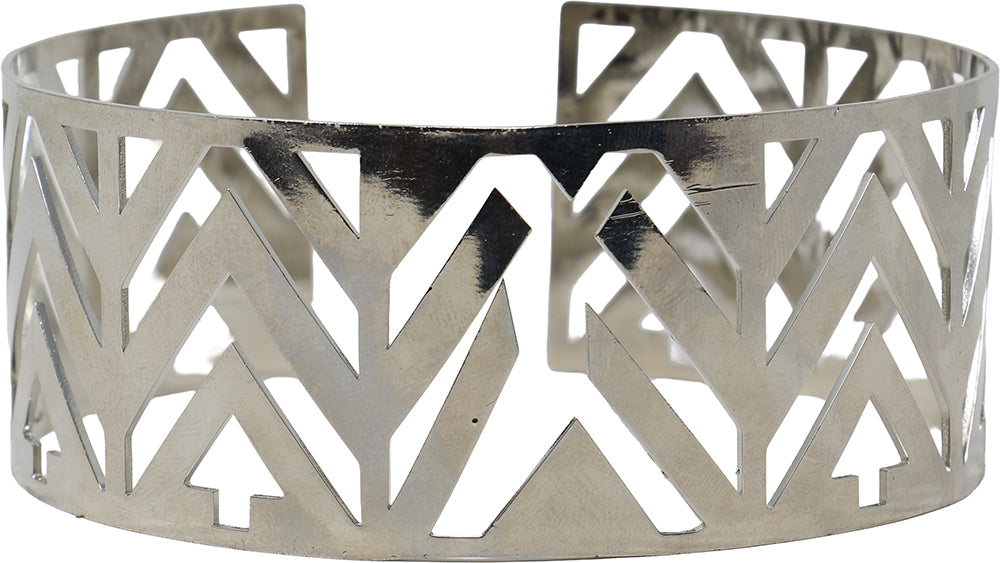 SILVER FUTURISTIC RIGID COLLAR