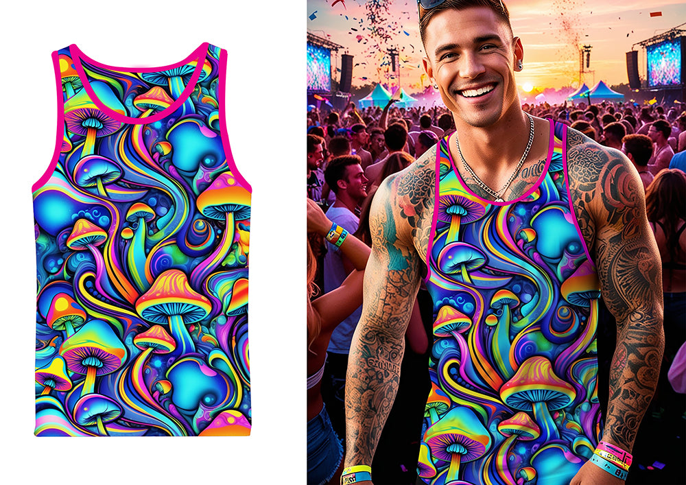 PSYCHEDELIC MUSHROOM T-SHIRT, ADULT, 52 - 54 (L)