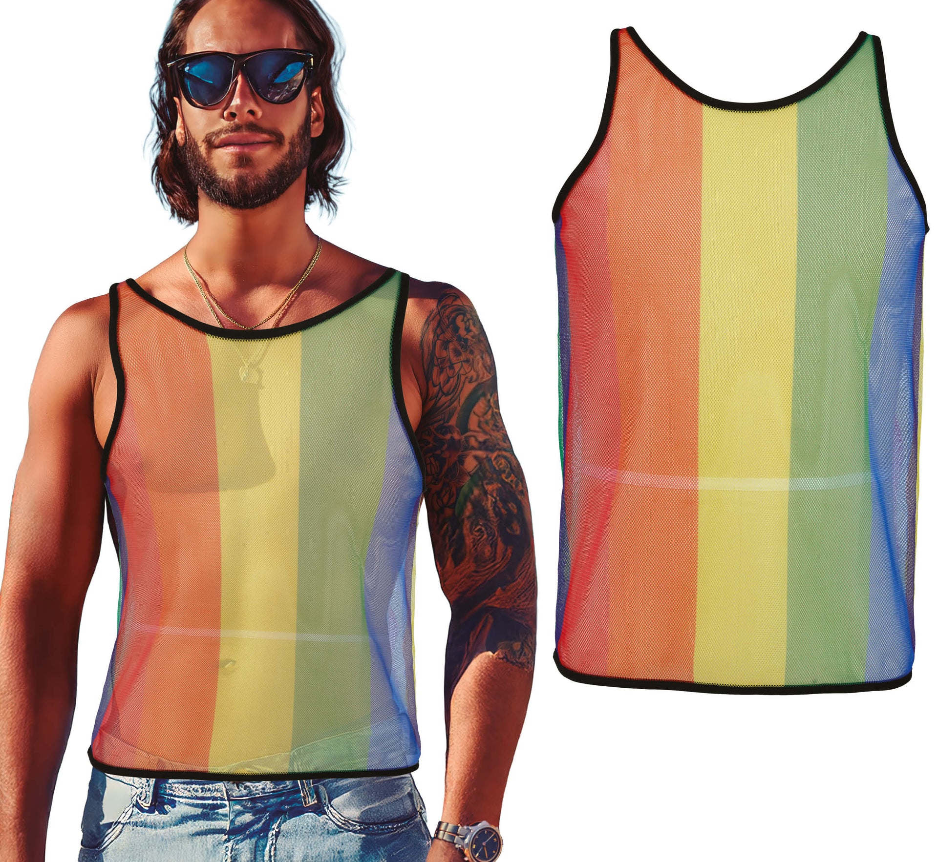 RAINBOW MESH T-SHIRT