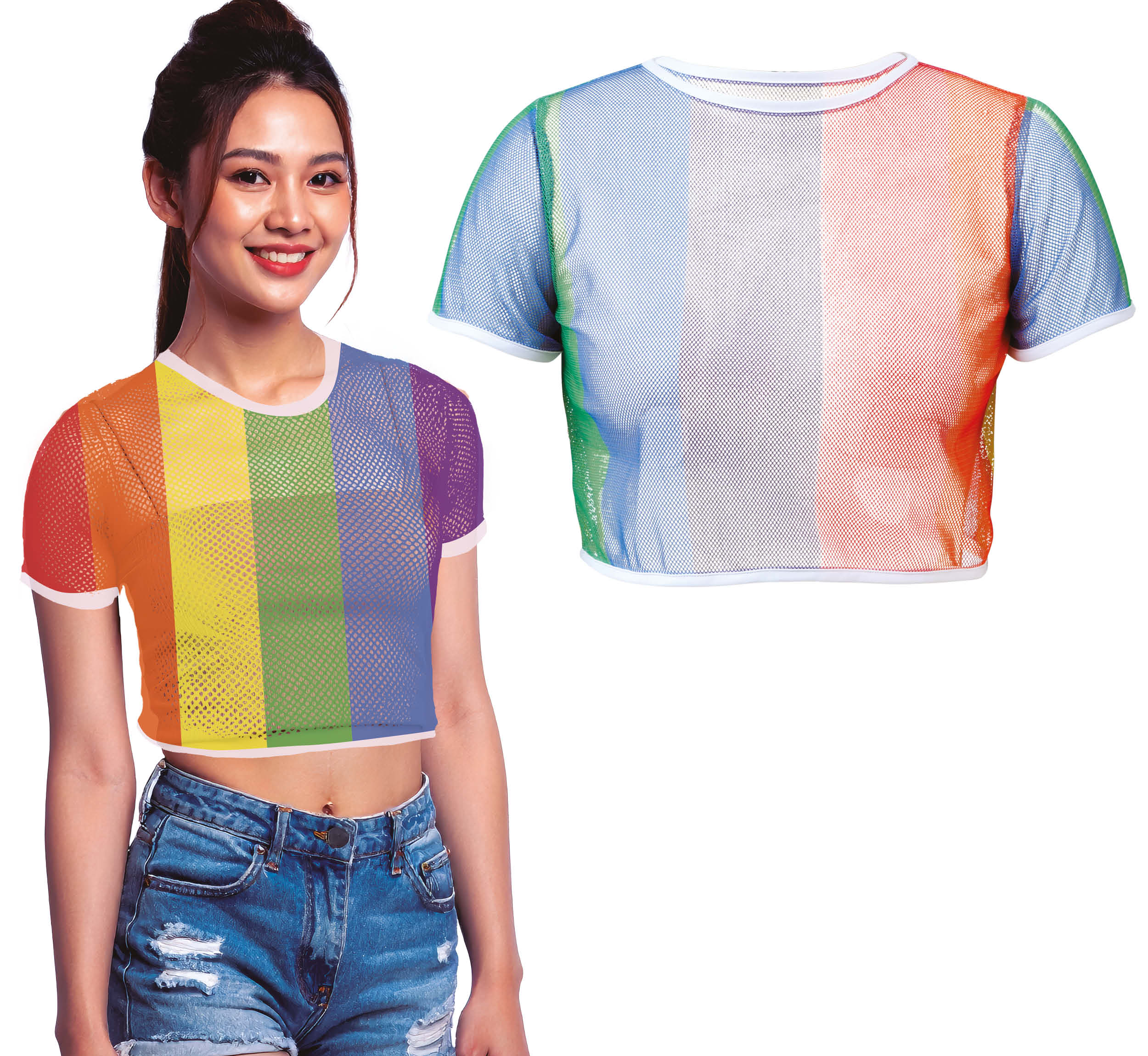 RAINBOW MESH T-SHIRT