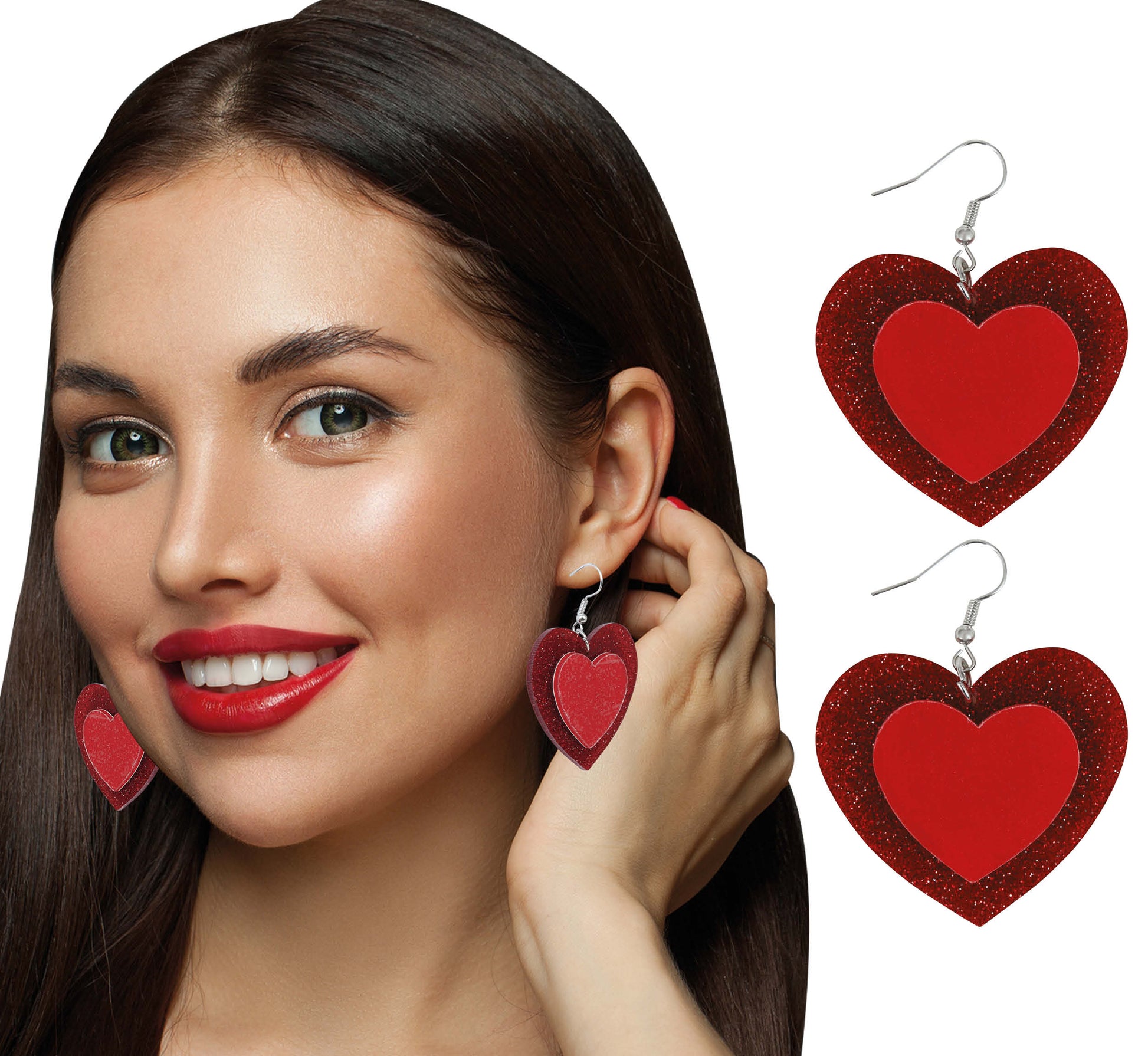 HEART EARRINGS 5 CM