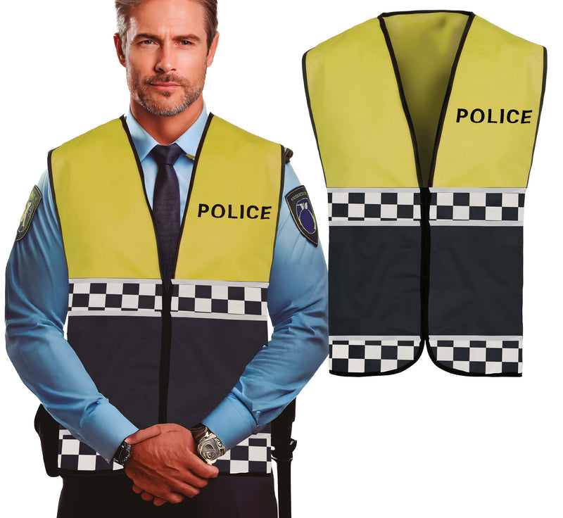 YELLOW POLICE VEST, ADULT