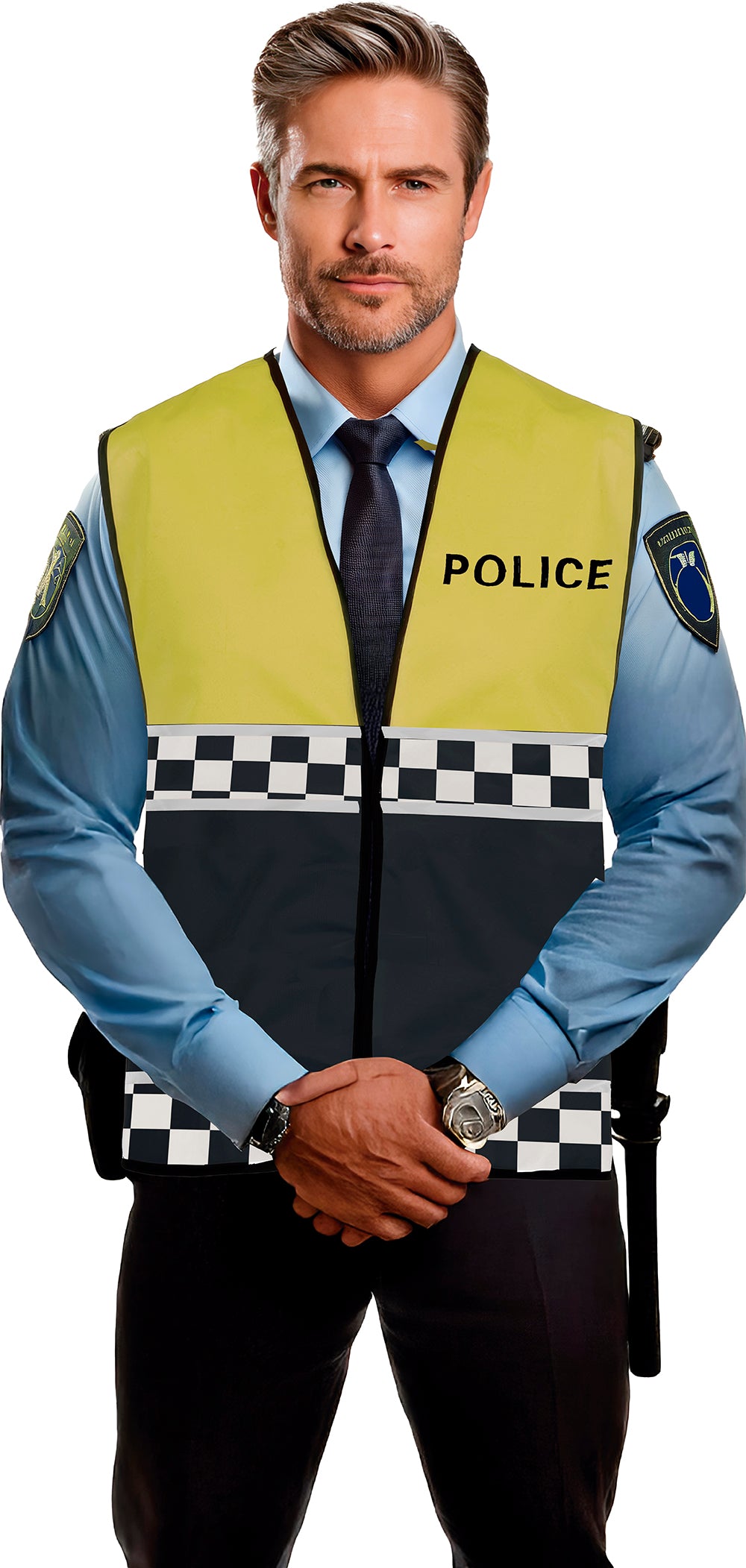 YELLOW POLICE VEST, ADULT