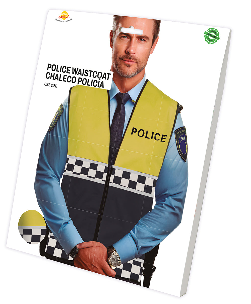 YELLOW POLICE VEST, ADULT