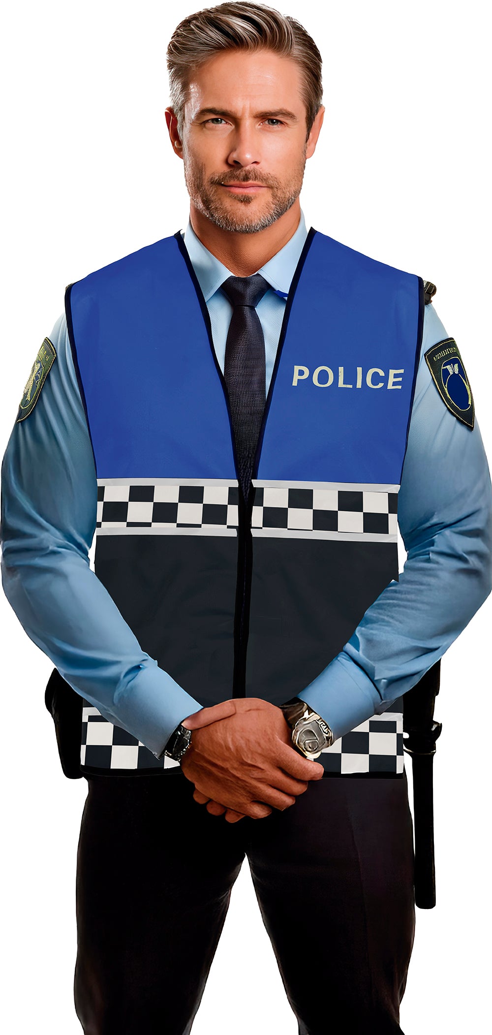 BLUE POLICE VEST, ADULT