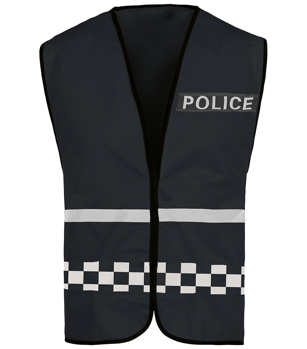 BLACK POLICE VEST, ADULT