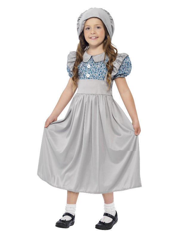 Victorian School Girl Costume, Grey - 2