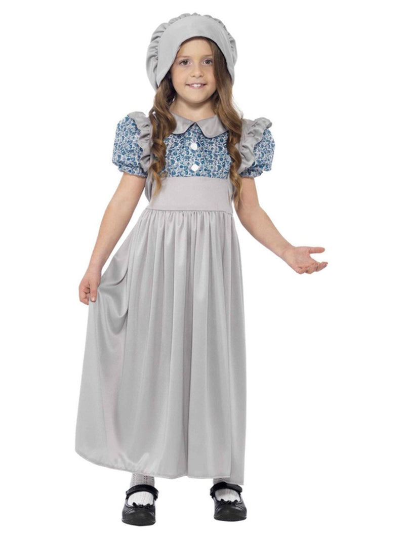 Victorian School Girl Costume, Grey - 5