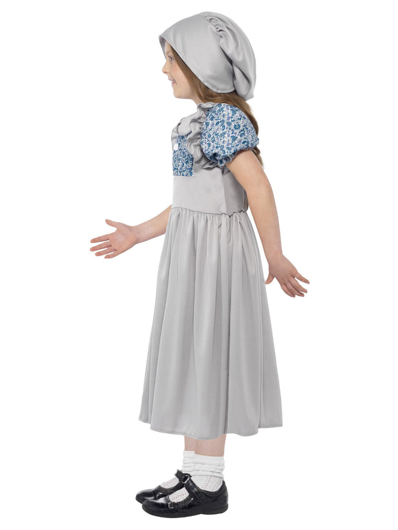 Victorian School Girl Costume, Grey - 4