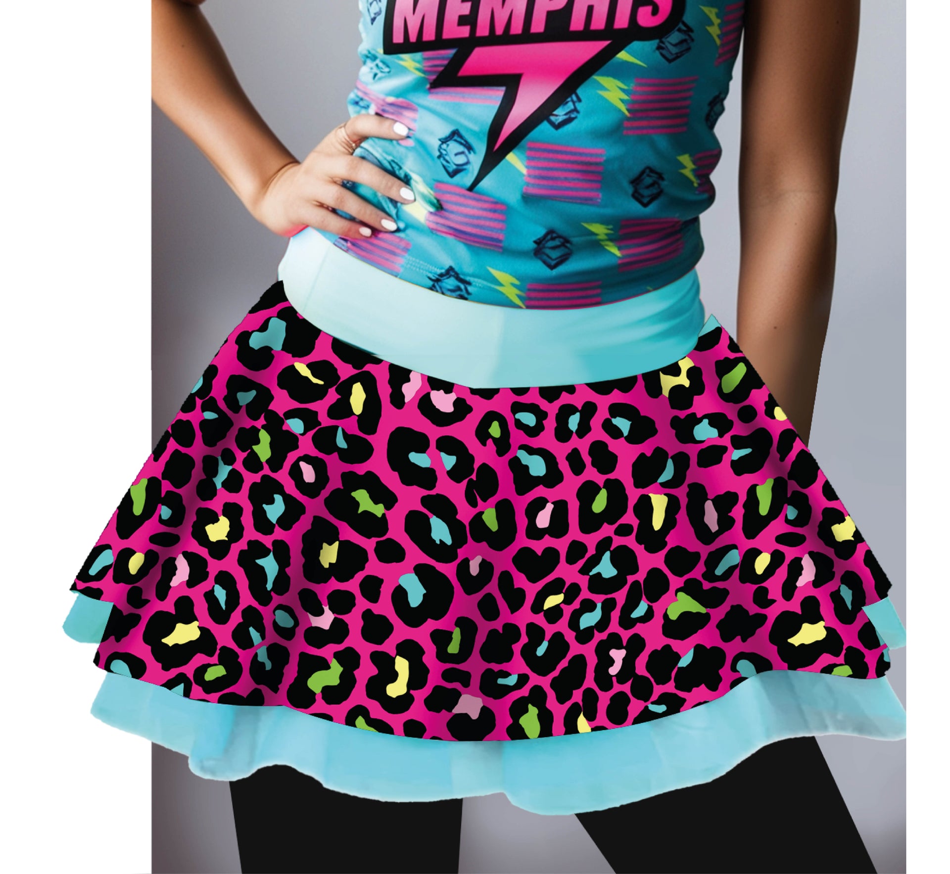 MULTICOLOR LEOPARD TUTU 40 CM, ADULT