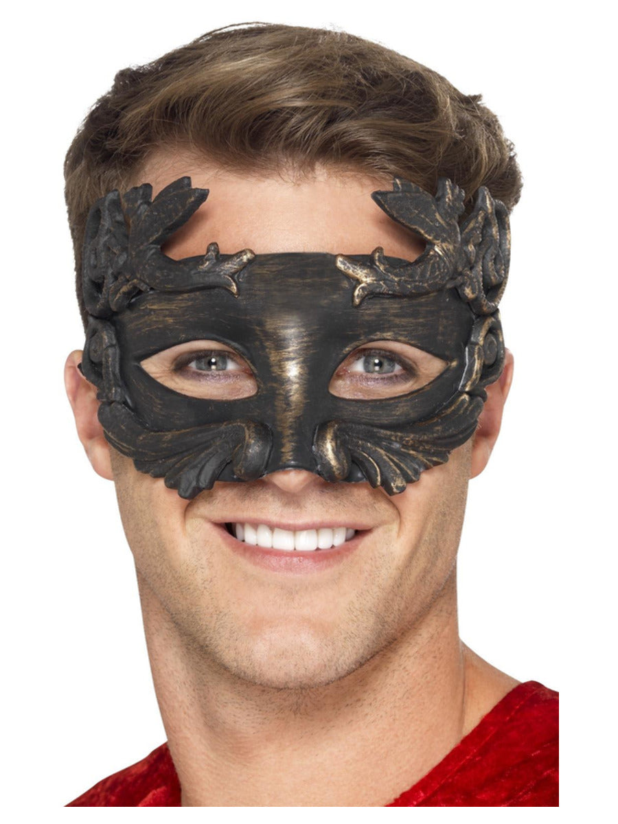 Warrior God Metallic Masquerade Eyemask, Black - 1
