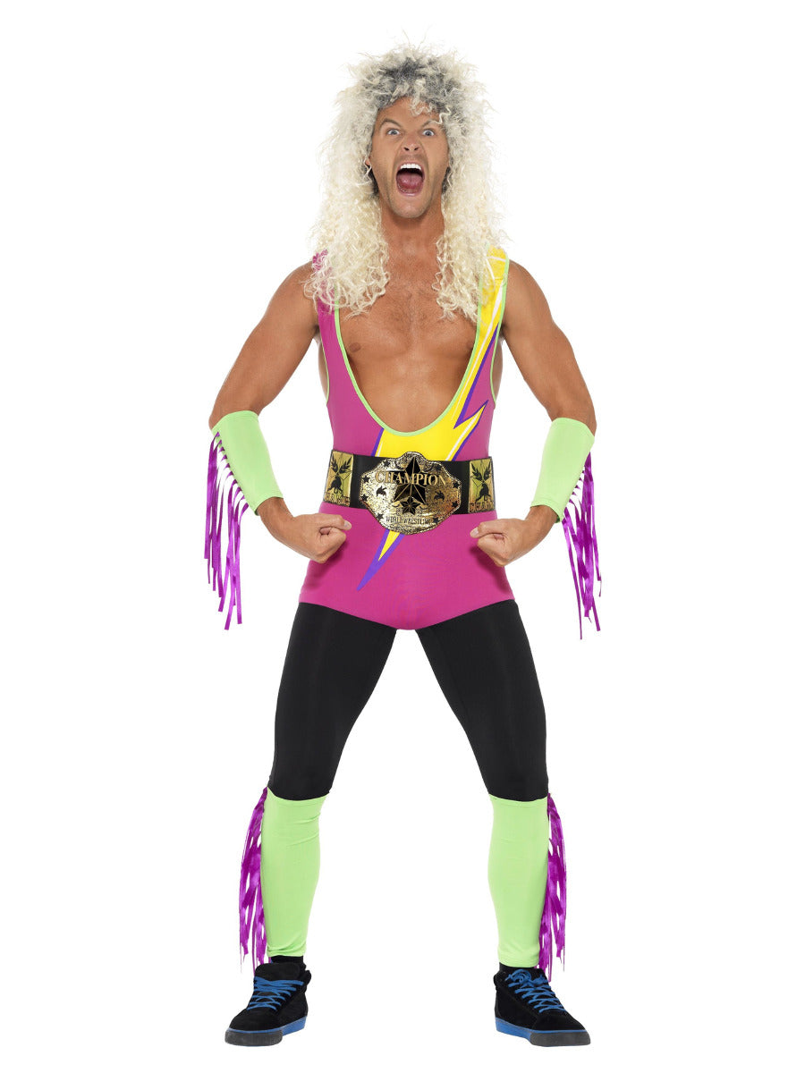 Retro Wrestler Costume, Multi-Coloured - 1