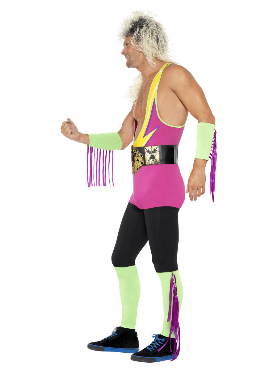 Retro Wrestler Costume, Multi-Coloured - 4