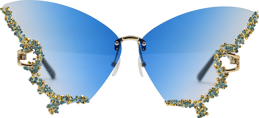 BUTTERFLY GLASSES WITH RHINESTONE