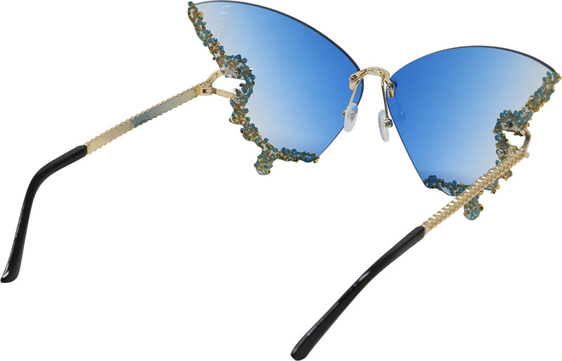 BUTTERFLY GLASSES WITH RHINESTONE