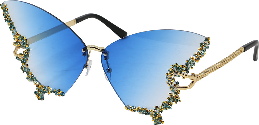 BUTTERFLY GLASSES WITH RHINESTONE