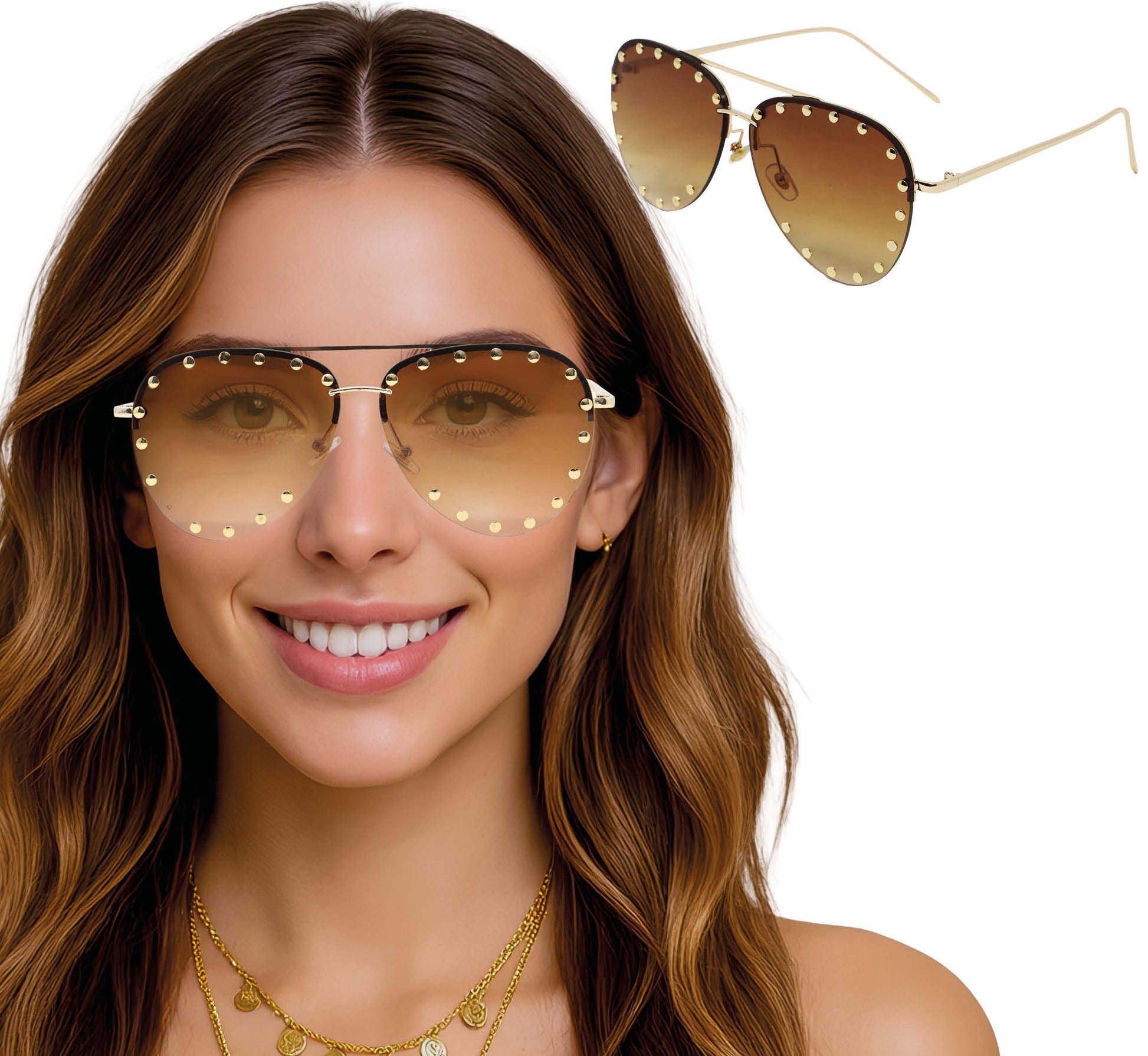 AVIATOR GLASSES WITH RIVETS