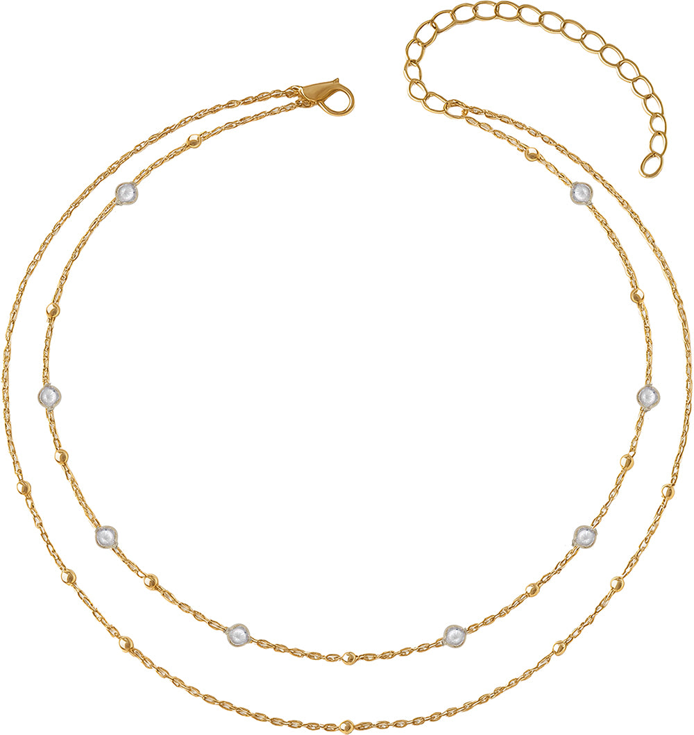 Waist chain with silver stones