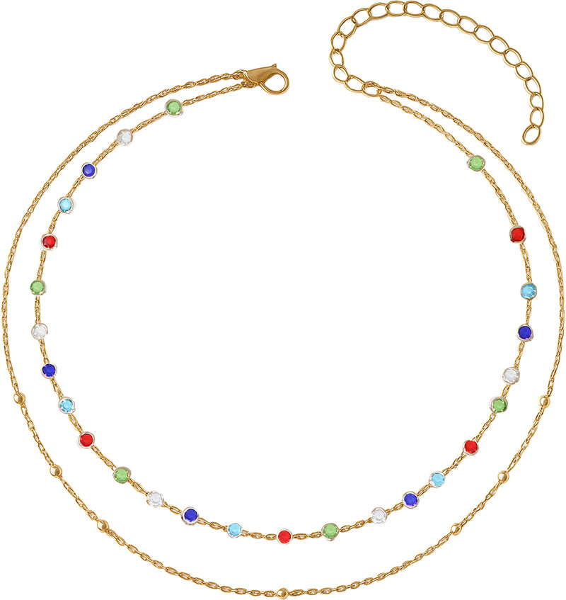 Waist chain with colorful stones