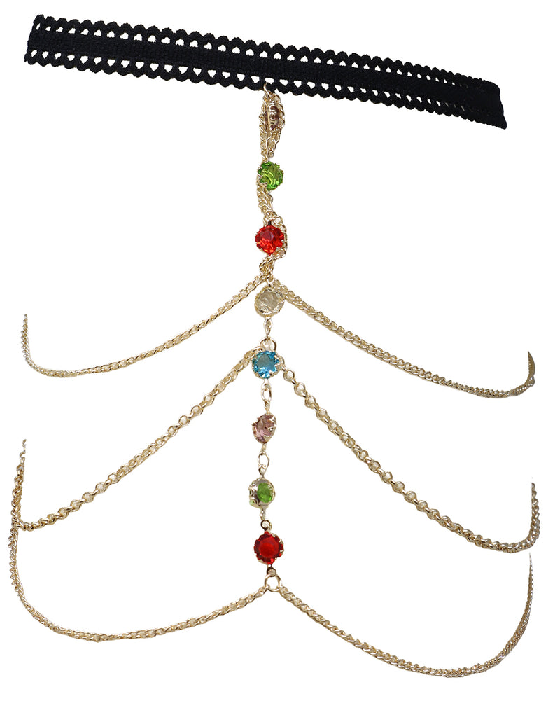 Leg jewelry with colorful stones