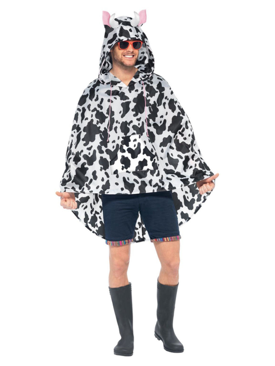 Cow Party Poncho, Black & White - 5