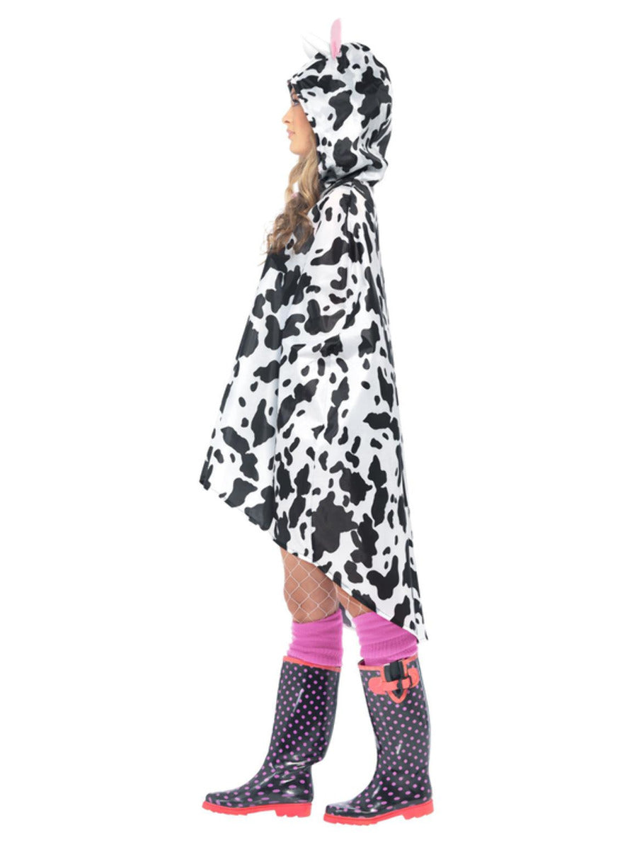 Cow Party Poncho, Black & White - 4